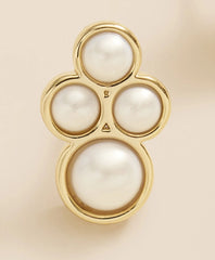 Faux-Pearl Gold-Plated Cluster Earrings