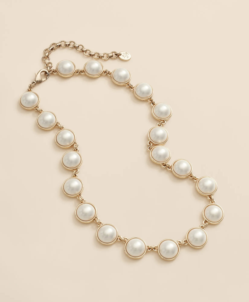 Faux-Pearl Gold-Plated Necklace