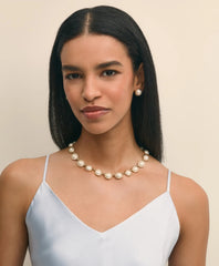 Faux-Pearl Gold-Plated Necklace