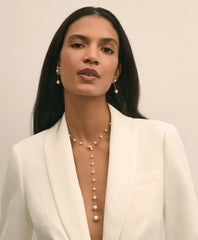 Faux Pearl & Gold-Toned Y-Neck Necklace