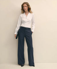 Fitted Non-Iron Stretch Supima® Cotton Ruffle Dress Shirt