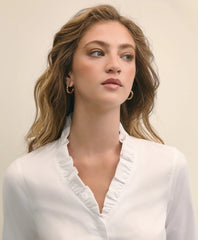 Fitted Non-Iron Stretch Supima® Cotton Ruffle Dress Shirt