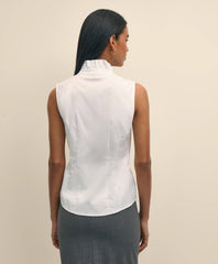 Fitted Non-Iron Stretch Supima® Cotton Ruffle Shirt