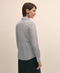 Fitted Non-Iron Stretch Supima® Cotton Striped Dress Shirt