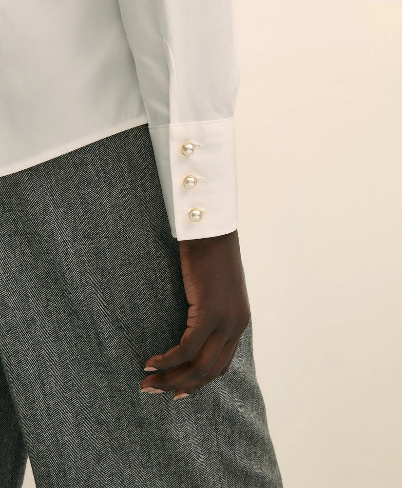Fitted Supima® Cotton Open Notch Collar, Dress Shirt