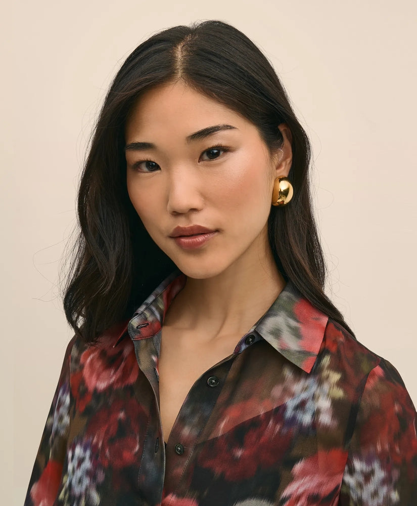 Floral Print Sheer Blouse with Camisole