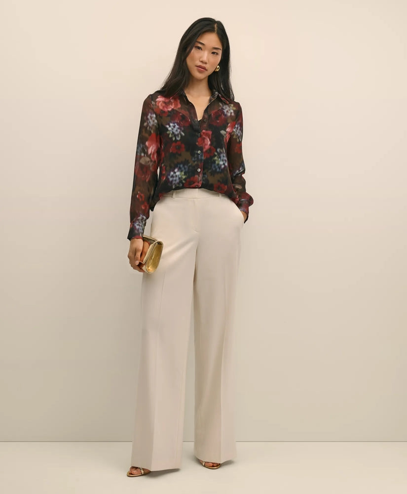 Floral Print Sheer Blouse with Camisole