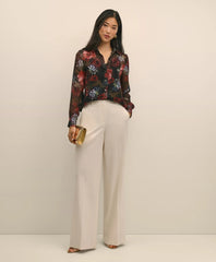 Floral Print Sheer Blouse with Camisole