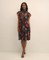 Flutter-Sleeve Halter Dress
