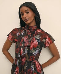 Flutter-Sleeve Halter Dress