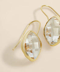 French-Wire Drop Earrings with Channel-Set Crystals