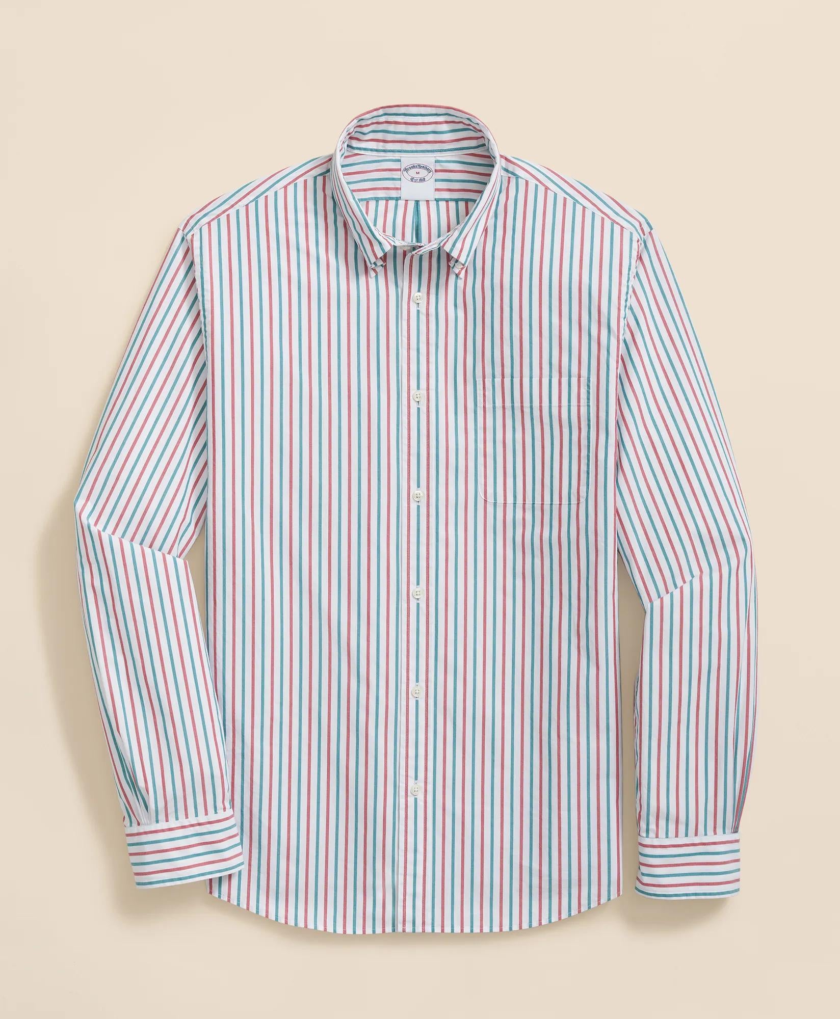 Friday Shirt, Poplin Holiday Stripe