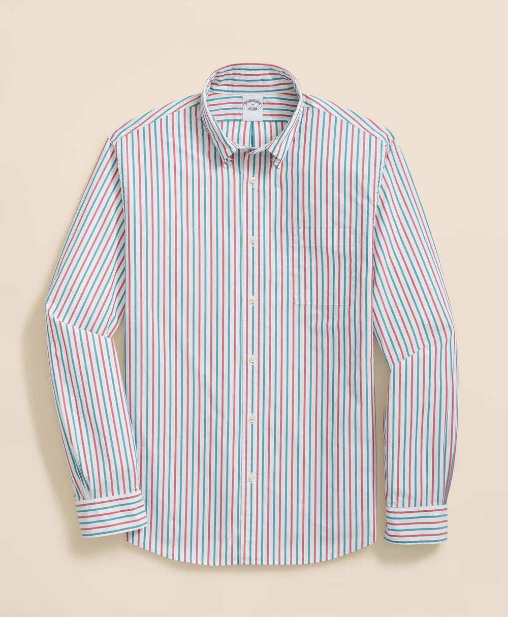 Friday Shirt, Poplin Holiday Stripe