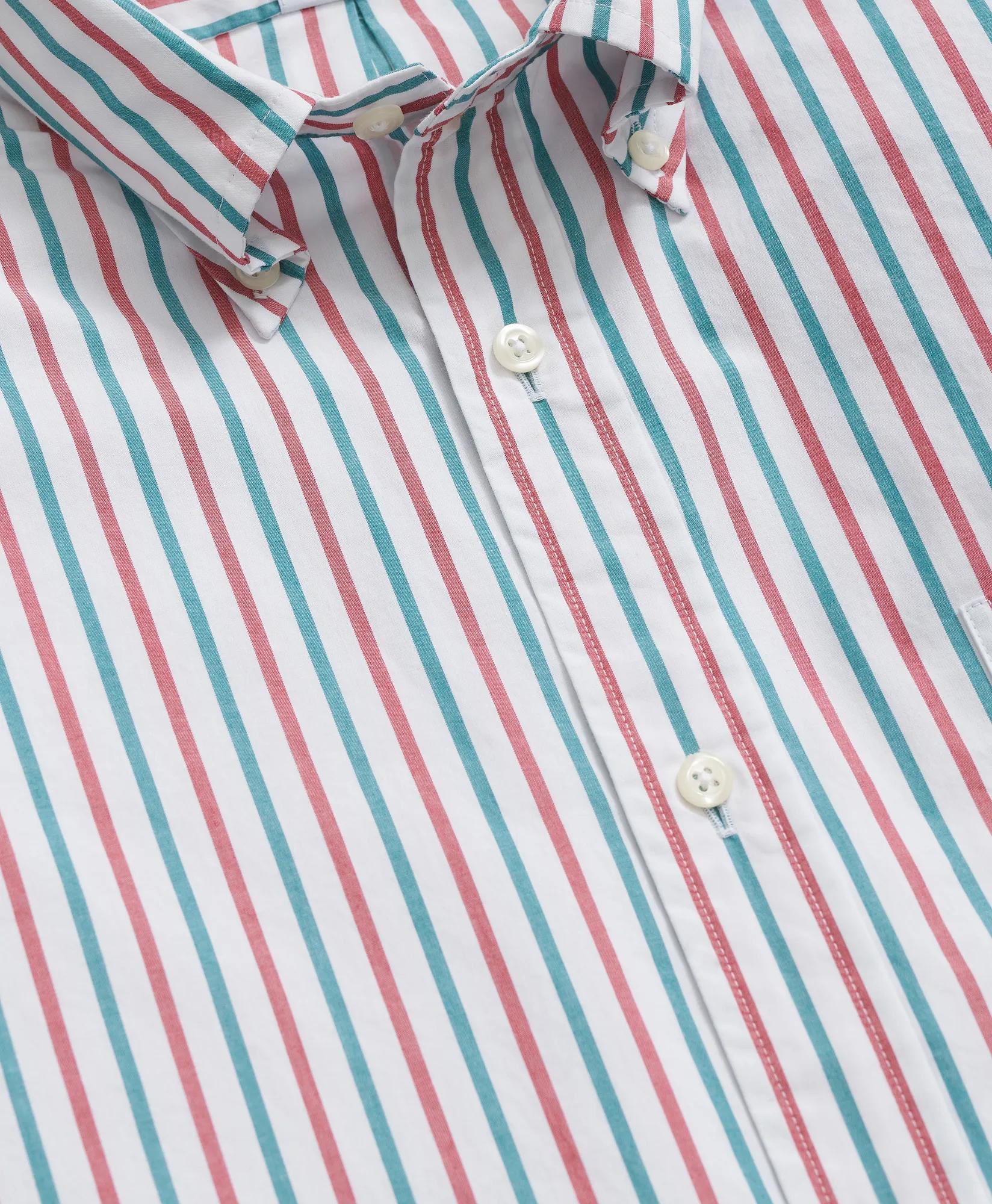 Friday Shirt, Poplin Holiday Stripe