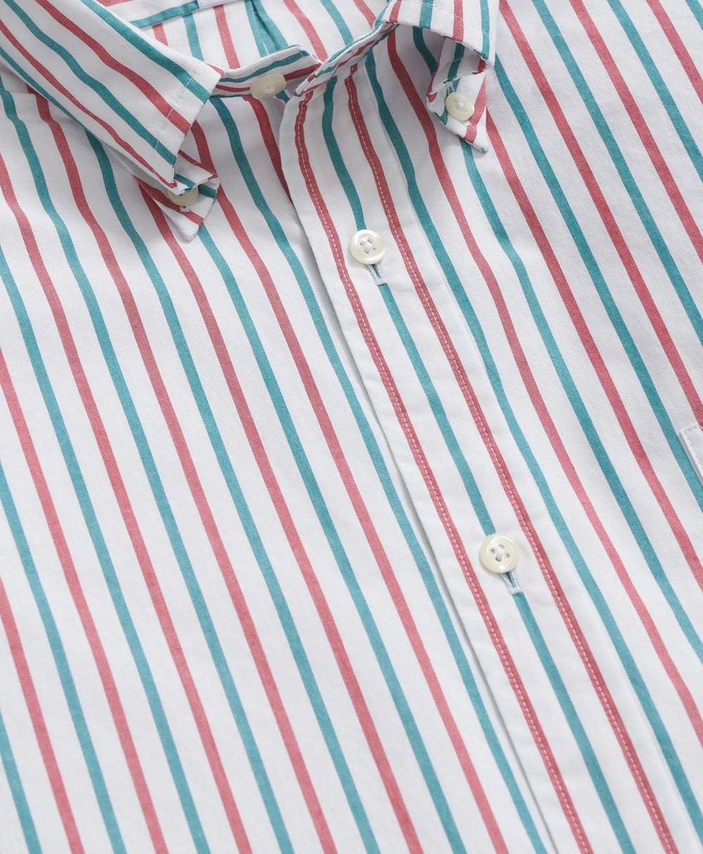 Friday Shirt, Poplin Holiday Stripe