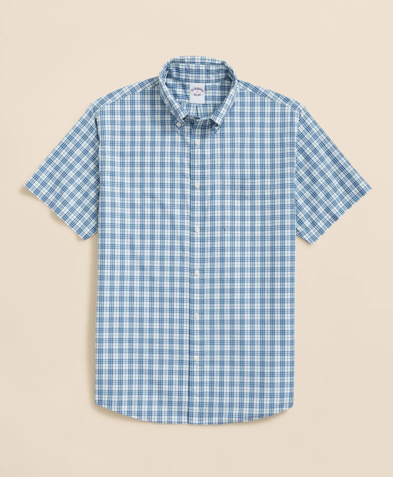 Friday Shirt, Poplin Short-Sleeve Grid Checks
