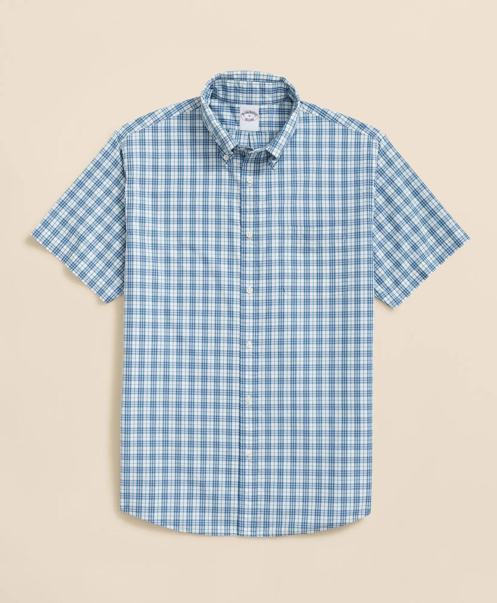 Friday Shirt, Poplin Short-Sleeve Grid Checks