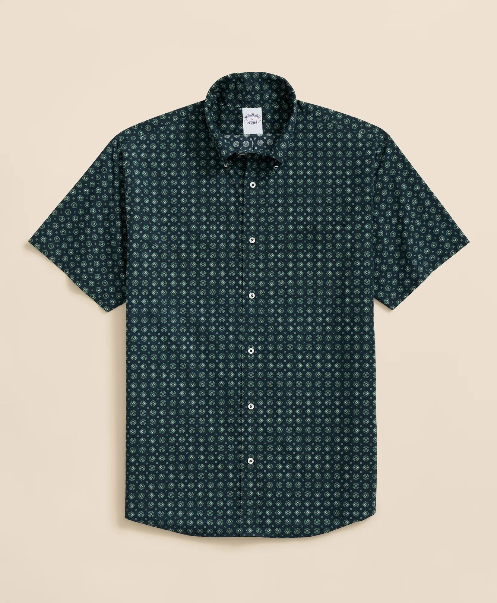 Friday Shirt, Poplin Short-Sleeve Medallion Print
