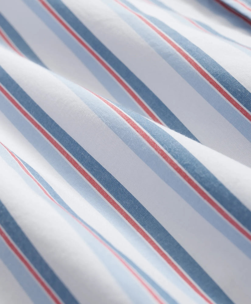 Friday Shirt, Poplin Short-Sleeve Ribbon Stripe
