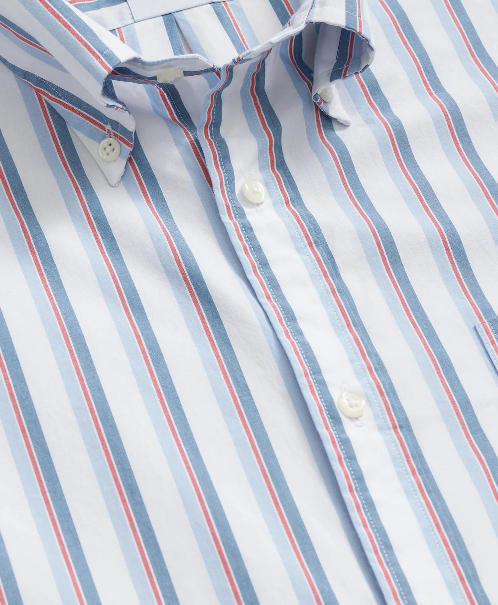 Friday Shirt, Poplin Short-Sleeve Ribbon Stripe