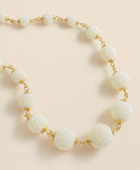 Gold-Toned Faux-Pearl-Sphere Necklace