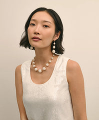 Gold-Toned Faux-Pearl-Sphere Necklace
