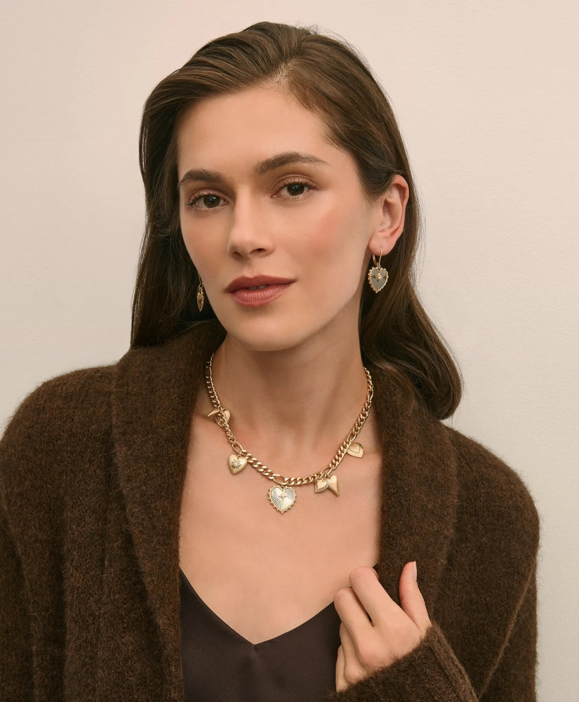 Gold-Toned Heart Charm Necklace