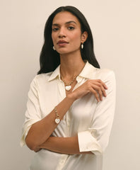 Gold-Toned Mother-of-Pearl Heart Bracelet