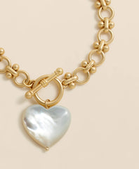 Gold-Toned Mother-of-Pearl Heart Bracelet