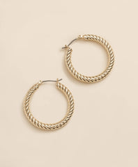 Gold-Plated Twisted Hoop Earrings