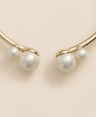 Gold-Tone Faux-Pearl Bangle