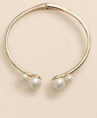 Gold-Tone Faux-Pearl Bangle