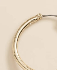 Gold-Tone Faux-Pearl Drop Hoop Earrings