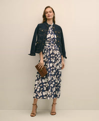 Halter Dress in Abstract Floral Print