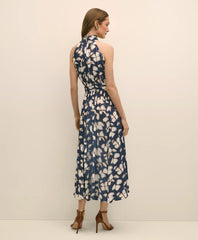 Halter Dress in Abstract Floral Print