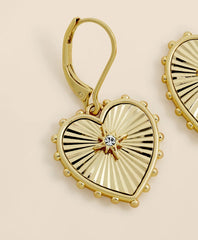 Heart Charm Gold-Toned Earrings