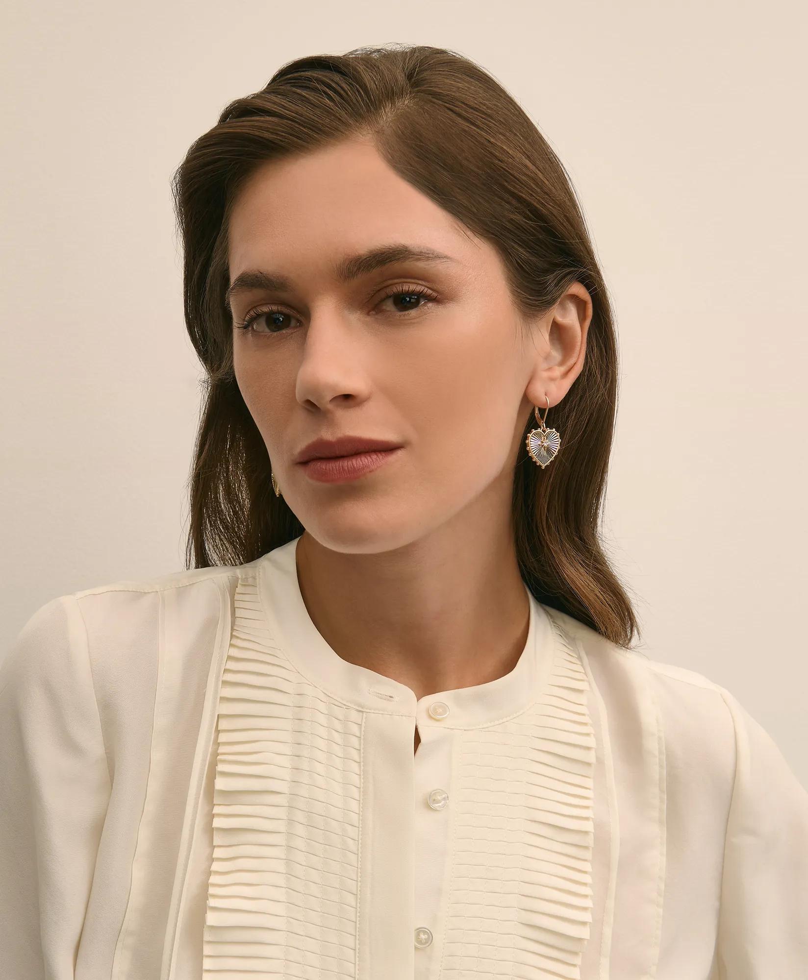 Heart Charm Gold-Toned Earrings