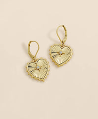 Heart Charm Gold-Toned Earrings