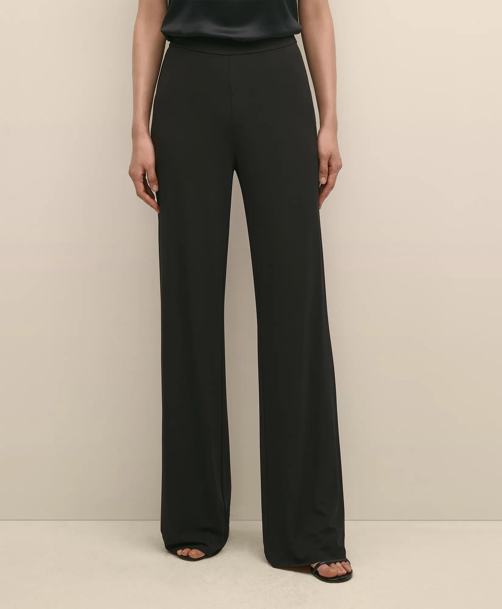 High-Waisted, Elastic Back Matte Jersey Pants