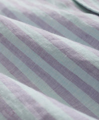 Irish Linen Camp Collar, Striped Short-Sleeve Shirt