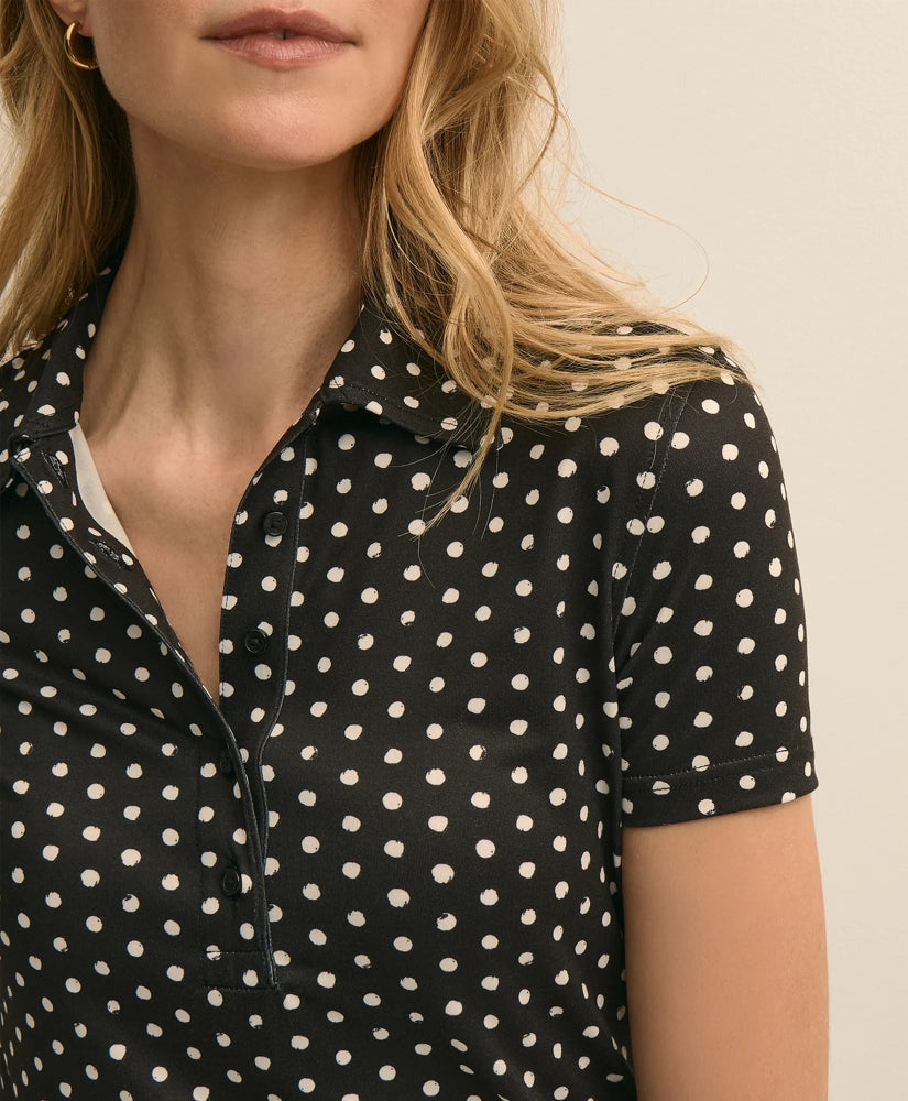 Jersey Dot-Print Polo Shirt