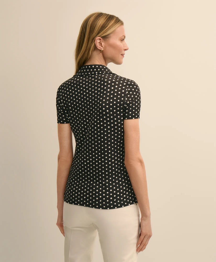 Jersey Dot-Print Polo Shirt