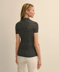 Jersey Dot-Print Polo Shirt