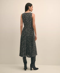 Leaf Motif Jacquard Dress