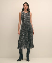 Leaf Motif Jacquard Dress