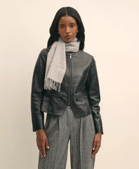 Leather Croc-Embossed Jacket