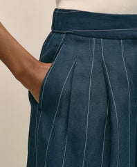 Lyocell-Blend Stripe Wide-Leg Culottes