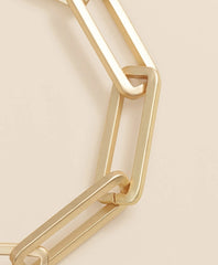 Loni Paul Gold Rectangle Paperclip Bracelet in 14K Plated Gold