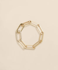 Loni Paul Gold Rectangle Paperclip Bracelet in 14K Plated Gold