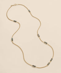 Loni Paul Labradorite Baguette Long Necklace in 14K Plated Gold